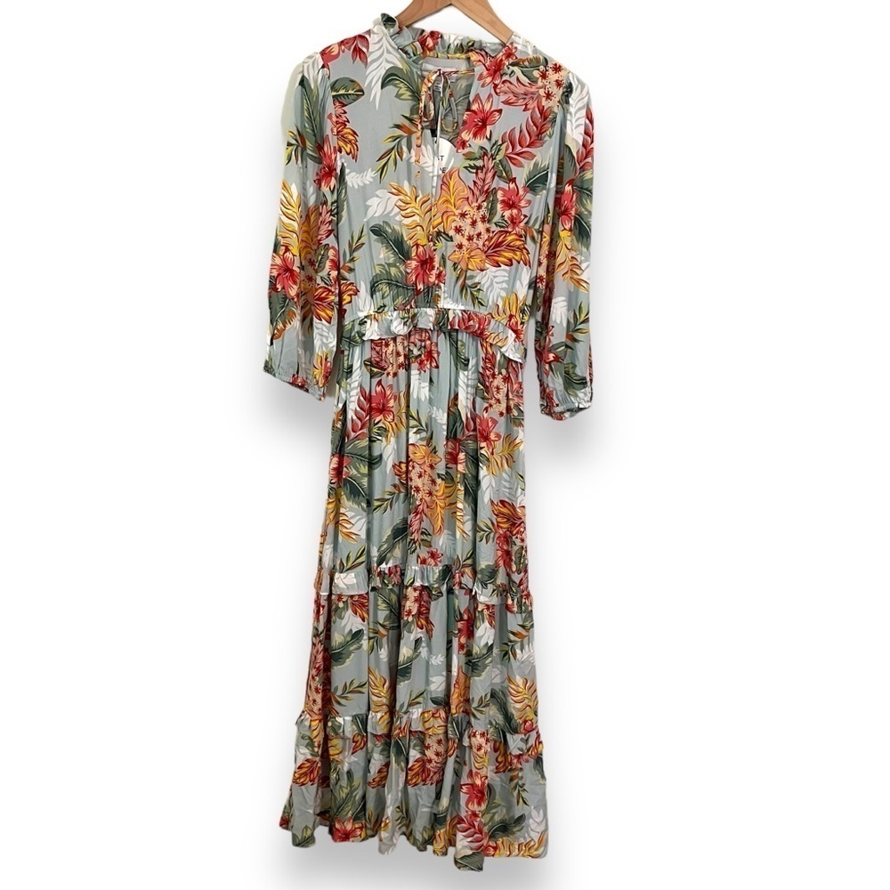 LOST + WANDER OFF TO MAKAI‎ MAXI DRESS IN TROPICAL FLORAL PRINT SIZE XS NWT